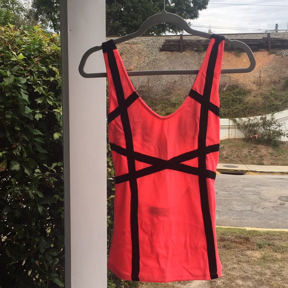 Low open back neon tank